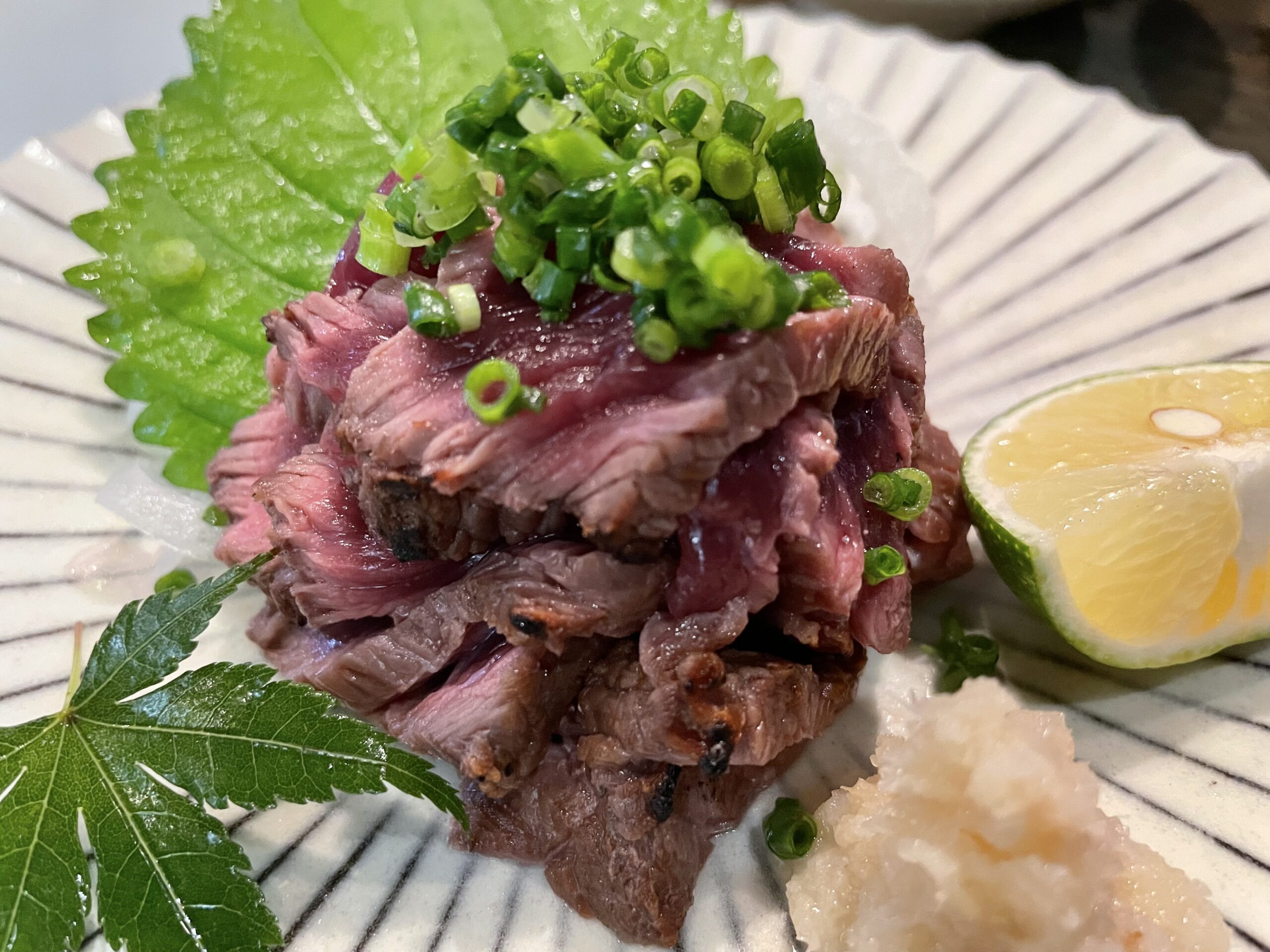 今日はダチョウのたたき。。😆